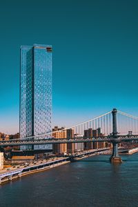 Preview wallpaper city, buildings, road, bridge, river, pier