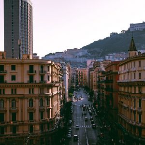 Preview wallpaper city, buildings, road, aerial view
