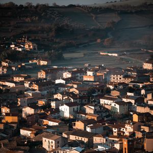 Preview wallpaper city, buildings, roofs, settlement, aerial view