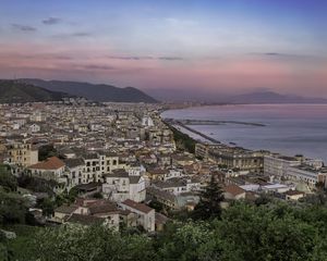 Preview wallpaper city, buildings, roofs, coast, italy