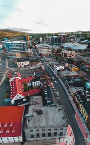 Preview wallpaper city, buildings, roofs, streets, road