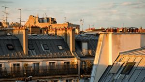 Preview wallpaper city, buildings, roofs, aerial view