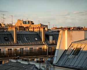 Preview wallpaper city, buildings, roofs, aerial view