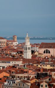 Preview wallpaper city, buildings, roofs, architecture, old, aerial view