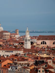 Preview wallpaper city, buildings, roofs, architecture, old, aerial view