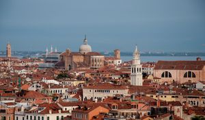 Preview wallpaper city, buildings, roofs, architecture, old, aerial view