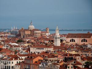 Preview wallpaper city, buildings, roofs, architecture, old, aerial view