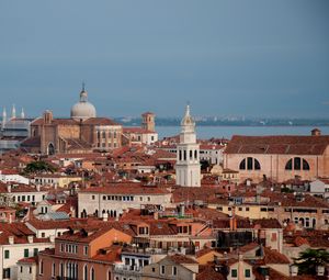 Preview wallpaper city, buildings, roofs, architecture, old, aerial view