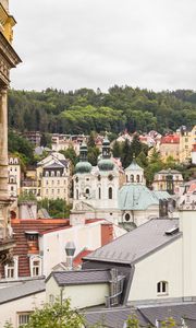 Preview wallpaper city, buildings, roofs, aerial view, architecture