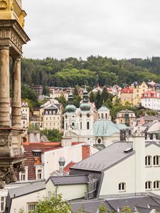 Preview wallpaper city, buildings, roofs, aerial view, architecture