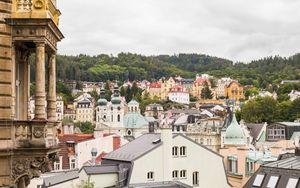 Preview wallpaper city, buildings, roofs, aerial view, architecture