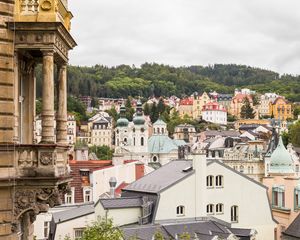 Preview wallpaper city, buildings, roofs, aerial view, architecture