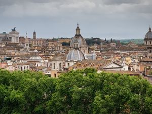 Preview wallpaper city, buildings, roofs, domes, architecture, aerial view