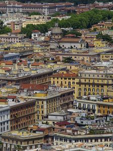 Preview wallpaper city, buildings, roofs, architecture, aerial view, cityscape