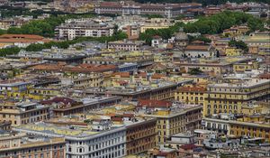 Preview wallpaper city, buildings, roofs, architecture, aerial view, cityscape