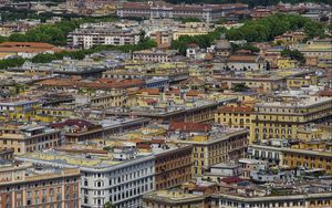 Preview wallpaper city, buildings, roofs, architecture, aerial view, cityscape