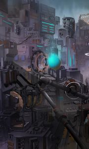 Preview wallpaper city, buildings, sci-fi, fantasy, future, art