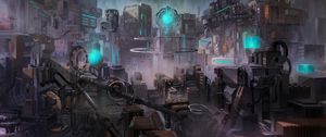 Preview wallpaper city, buildings, sci-fi, fantasy, future, art