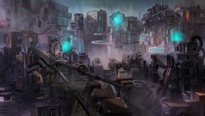 Preview wallpaper city, buildings, sci-fi, fantasy, future, art