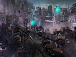 Preview wallpaper city, buildings, sci-fi, fantasy, future, art