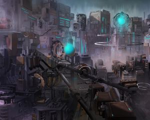 Preview wallpaper city, buildings, sci-fi, fantasy, future, art