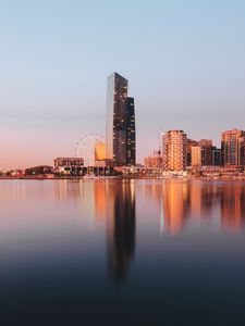 Preview wallpaper city, buildings, skyscraper, architecture, reflection