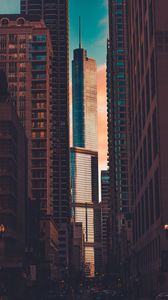 Preview wallpaper city, buildings, skyscraper, road, architecture