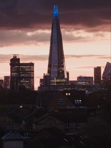 Preview wallpaper city, buildings, skyscraper, architecture, twilight
