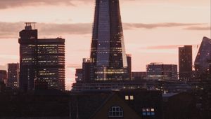 Preview wallpaper city, buildings, skyscraper, architecture, twilight