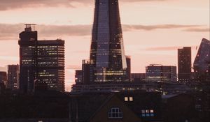 Preview wallpaper city, buildings, skyscraper, architecture, twilight