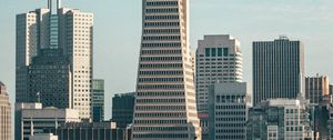 Preview wallpaper city, buildings, skyscraper, architecture, aerial view