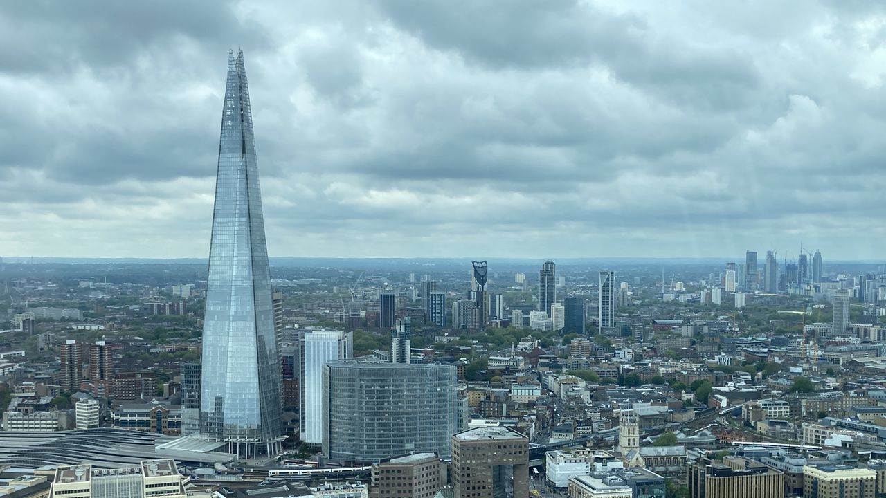 Wallpaper city, buildings, skyscraper, aerial view