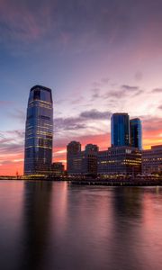 Preview wallpaper city, buildings, skyscrapers, water, reflection