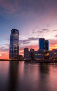 Preview wallpaper city, buildings, skyscrapers, water, reflection