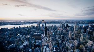 Preview wallpaper city, buildings, skyscrapers, horizon