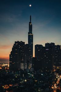 Preview wallpaper city, buildings, skyscrapers, dusk, evening