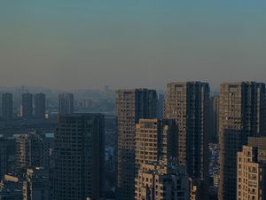 Preview wallpaper city, buildings, skyscrapers, aerial view