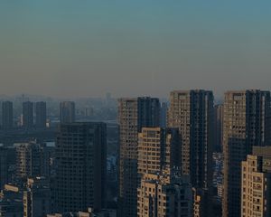 Preview wallpaper city, buildings, skyscrapers, aerial view