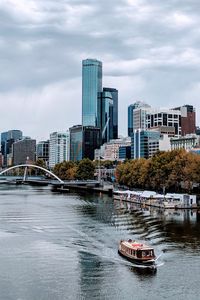 Preview wallpaper city, buildings, skyscrapers, river