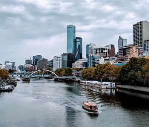 Preview wallpaper city, buildings, skyscrapers, river