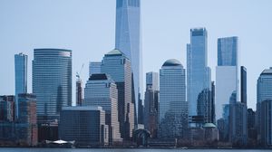 Preview wallpaper city, buildings, skyscrapers, water, architecture