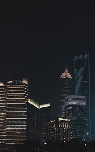 Preview wallpaper city, buildings, skyscrapers, night, dark