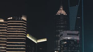 Preview wallpaper city, buildings, skyscrapers, night, dark