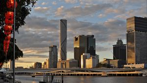 Preview wallpaper city, buildings, skyscrapers, architecture, river