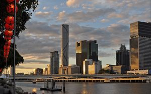 Preview wallpaper city, buildings, skyscrapers, architecture, river