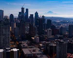 Preview wallpaper city, buildings, skyscrapers, metropolis, cityscape, aerial view