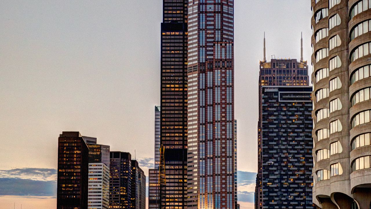 Wallpaper city, buildings, skyscrapers, architecture, twilight