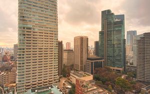 Preview wallpaper city, buildings, skyscrapers, aerial view, tokyo, japan