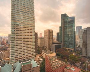 Preview wallpaper city, buildings, skyscrapers, aerial view, tokyo, japan