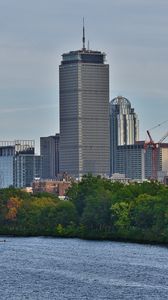 Preview wallpaper city, buildings, skyscrapers, river, boston, usa